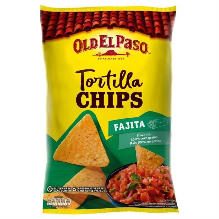 OLD EL PASO - Chips Crunchy Fajita 185G - Lot De 4