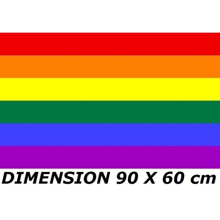 DRAPEAU ARC EN CIEL 90 X 60 cm GAY PRIDE RAINBOW no Fanion Maillot écharpe Casquette ...