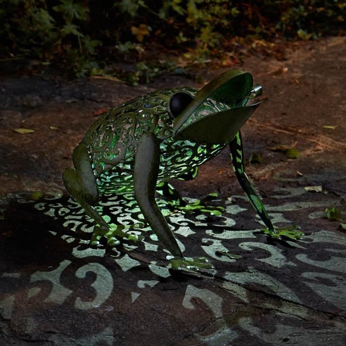 Grenouille solaire en métal