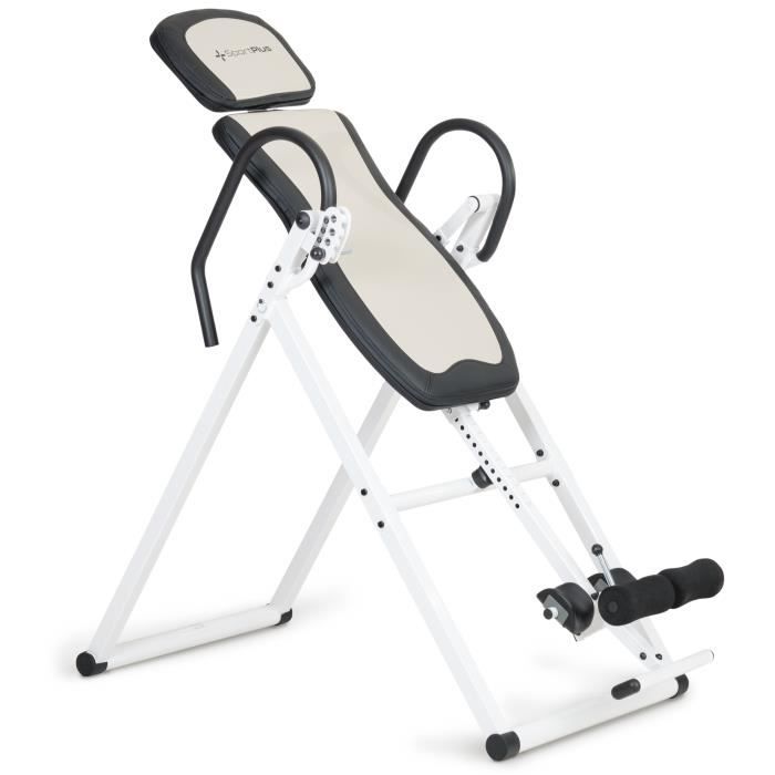 SportPlus Appareil à charge guidée Table d'inversion pliable avec 4 angles d'inversion Entraîneur par gravité Entraîneur dorsal