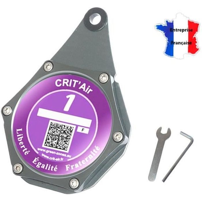 Porte Vignette Assurance Moto, Etui Support De Vignette Crit air ou Assurance Etanche Gris fonçé Hexagonal pour Moto/Quad/Scooter