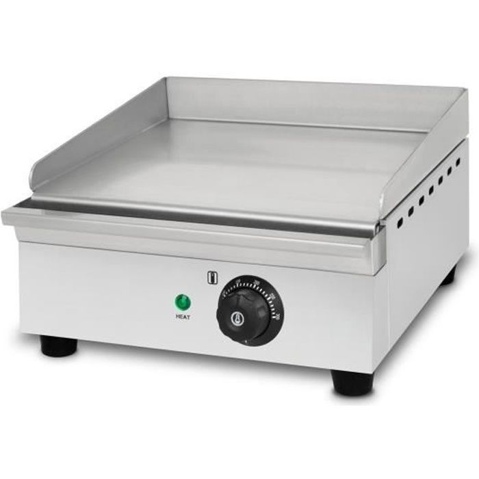 Vertes 1400 W Plancha électrique professionnelle, lissé, Température jusqu'à 300 °C, Surface en fonte de 31x27 cm