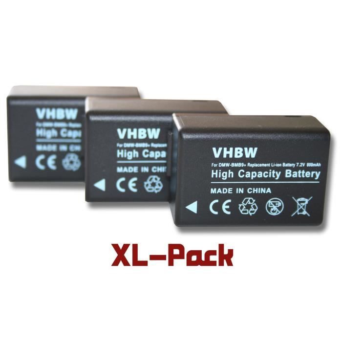 3 batteries de secours pour Panasonic Lumix DMC-FZ40, DMC-FZ45, DMC-FZ47, DMC-FZ48, DMC-FZ100, DMC-FZ150, DMC-FZ72 - Remplace : P…
