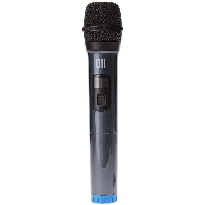 D2 Microphone Dynamique Omnidirect sans fil , avec écran Récepteur Rechargeable, Jack 6.35mm BLEU Noir