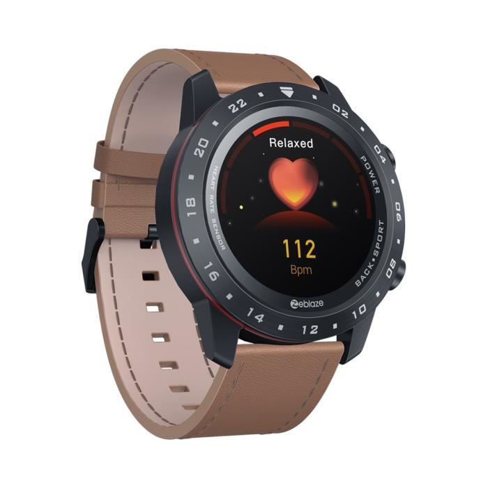 Zeblaze 2 Montre Intelligente Brun Homme IPS Sport Surveillance De Santé Écran Couleur Bracelet Intelligent