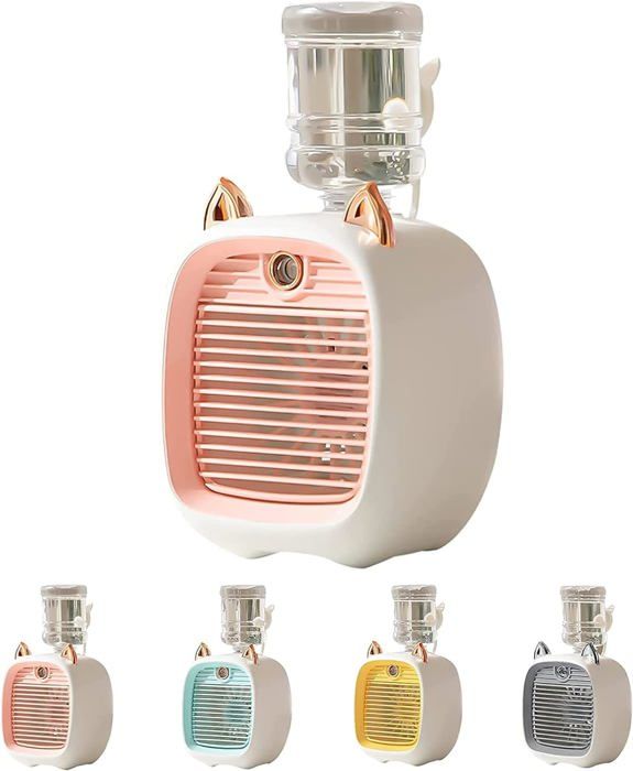 Mini Robot Ventilateur Refroidisseur Boissons - Design Chat Mignon Portable