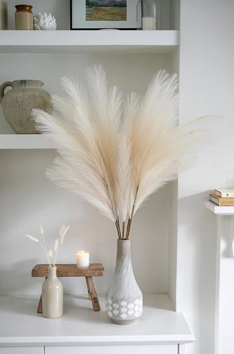 14 Tiges Herbe De La Pampa Séchée 80cm - Décoration Bohème Pour Vase Ou Mur
