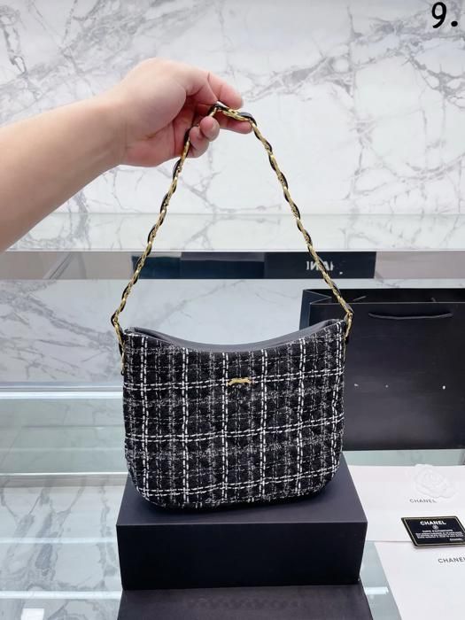 Sac Fourre-tout Hawkins En Tweed Vert Et Laine – Poignées Cuir, Femme Unisexe
