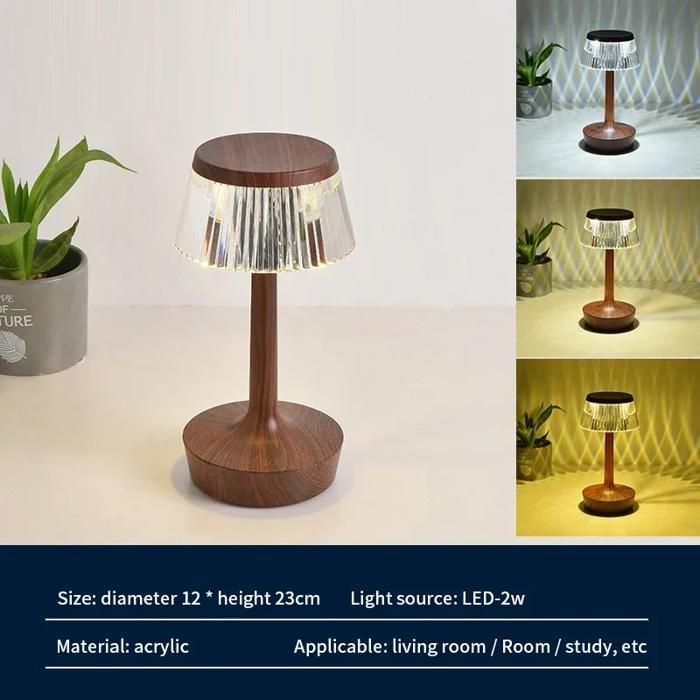 Lampe Led tactile USB au design moderne luminaire décoratif dintérieur idéal pour une Table de chevet couleur noyer