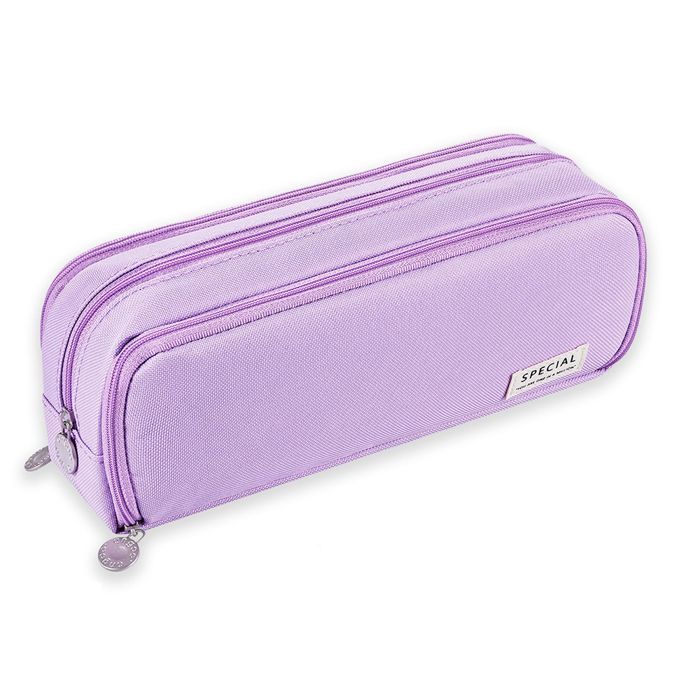 Trousse à Crayons Grande Capacité 3 Compartiments - Pour école, Rangement Stylos, Règles, Gommes, Design Rose Et Durable