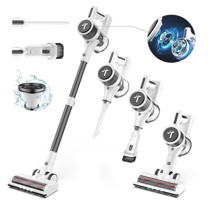 Aspirateur Balai sans Fil - 50000Pa - Moteur sans balais haute vitesse de 80 000 tr/min Batterie Amovible - Gris