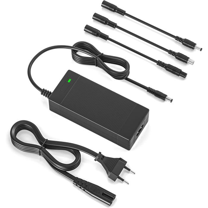 Chargeur Trotinette Electrique pour Xiaomi M365, 42V 2A Chargeur Hoverboard, Chargeur Velo Electrique avec 4 Connecteurs - Sport
