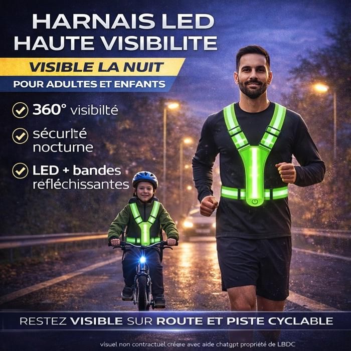 Brassards LED pour la course à pied, lot de 2, éclairages de course rechargeables et réfléchissants pour coureurs. - Sport
