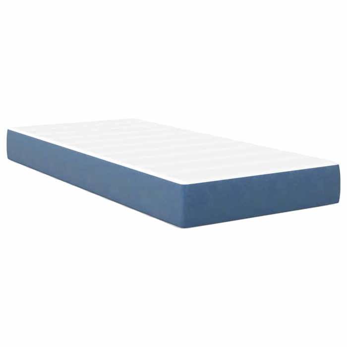 ESTINK® Structure de lit simple - avec matelas - Bleu 90 x 200 cm - tissu @622@