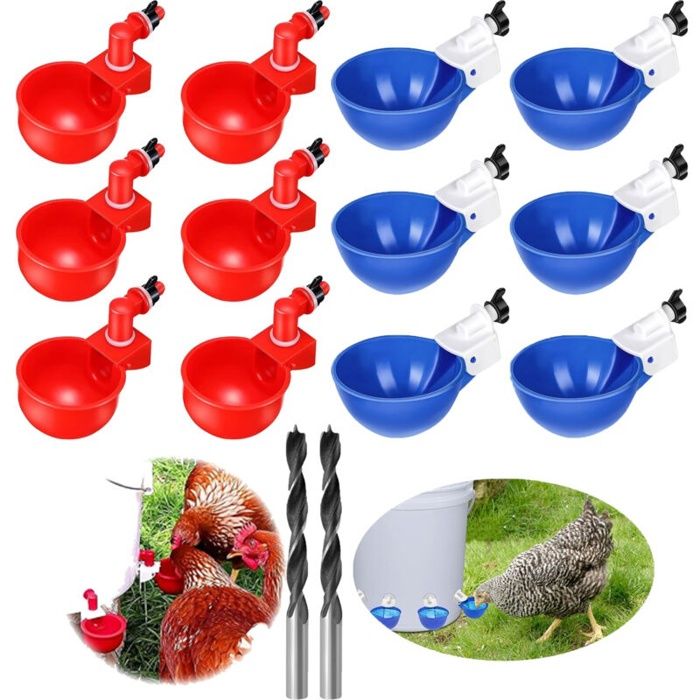 Meilleurs prix pour Kit 12 abreuvoirs automatiques pour poules AIMOONSA – 12 bouchons + 2 forets tasses amovibles