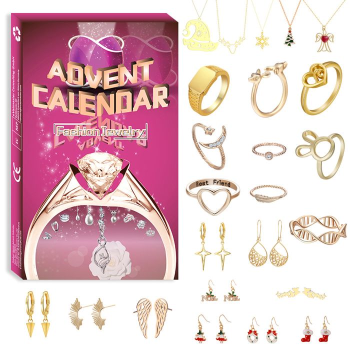 Calendrier De L'Avent Bijoux Rose Or 2025 – 24 Surprises De Noël Pour Elle (adolescente, Maman, Amie) !