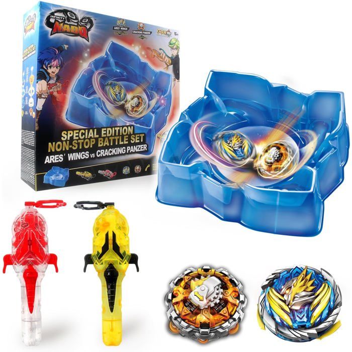 INFINITY NADO Set de Combat avec Arène et Toupies Métalliques - Jouet pour Enfants