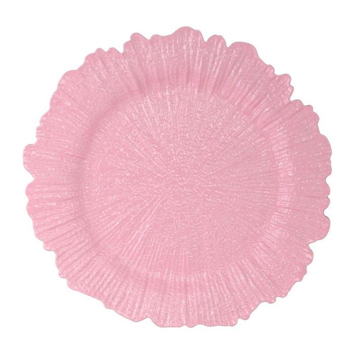 ASSIETTE PRÉSENTATION RÉUTILISABLE 33CM ROSE- VAISSELLE DE FÊTE
