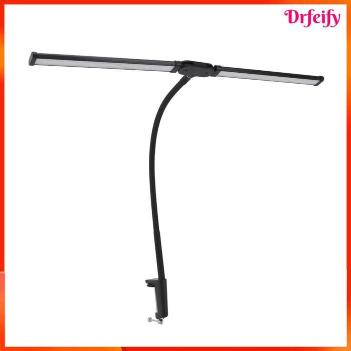 Lampe de bureau LED - AKOZON - Double tête - 10W - Luminosité réglable 3 couleurs - Pince USB