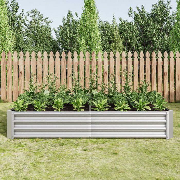 Jardinière surélevée en métal - Tôle dacier robuste - Conception stable - Sans socle - Antirouille et durable