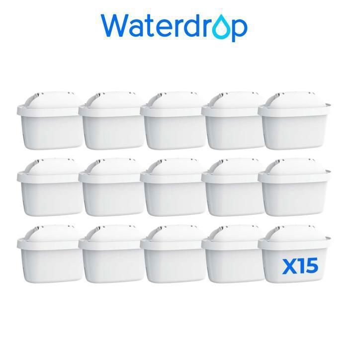 Waterdrop Lot de 15 cartouches filtrantes à eau de rechange pour Maxtra+® Plus Pro tout-en-1