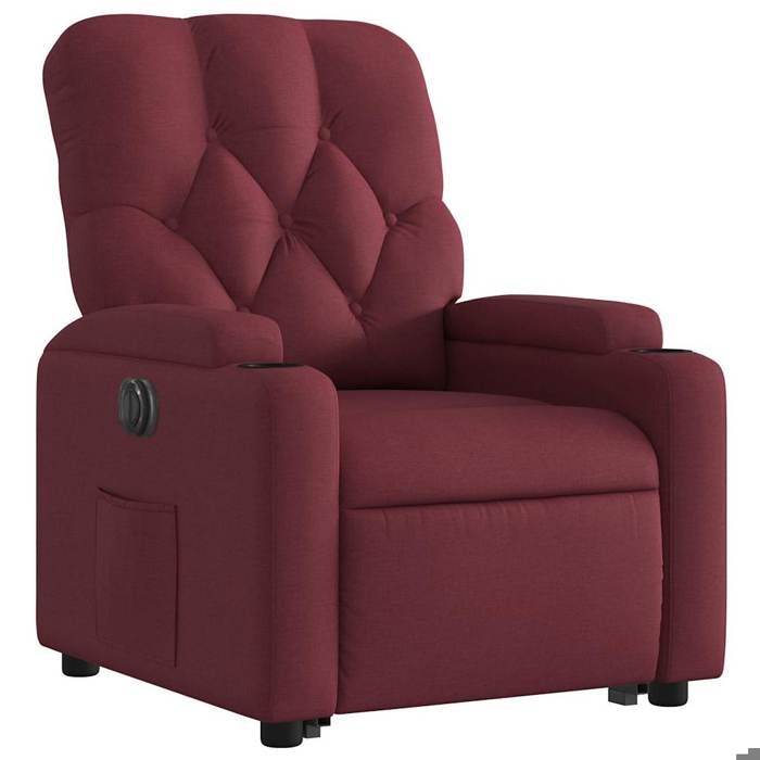 Siège inclinable - Rouge - Fauteuil inclinable électrique - 1 place - rouge bordeaux tissu 74x86.5x93.5 cm F5020