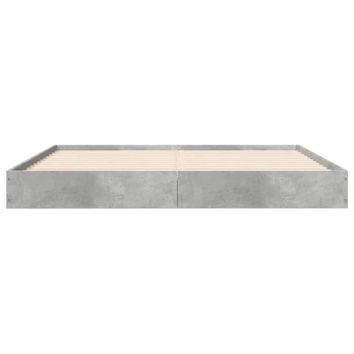 Lit 160x200cm - VIDAXL - Cadre de lit MODERNE - sans matelas - gris béton L9767