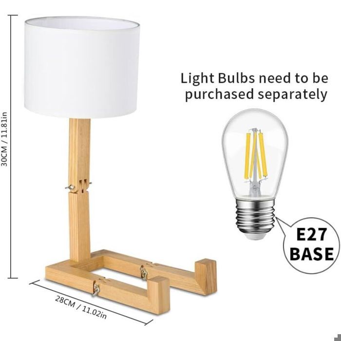 Créatif Robot Lampe de bureau Réglable peut mettre des livres Bois Lampe de chevet avec la nuance de lampe de tissu Vis E27 Pour