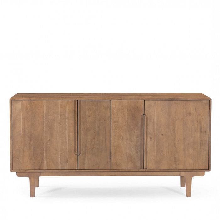 Bogor - Buffet 4 portes en bois massif L150cm - Bois