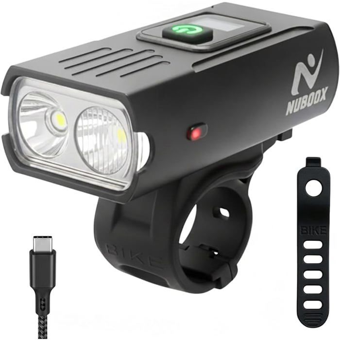 Lumière avant de vélo rechargeable Puissante LED 500 lumens 6 modes éclairage USB-C 1500 mAh Imperméab ECLAIRAGE POUR CYCLE