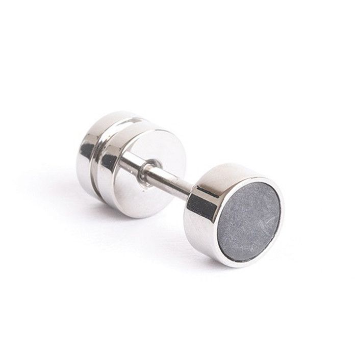 Boucle doreille homme - GÉMINI - Gémini - Titane hypoallergénique - Insert carbone forgé - 6 mm