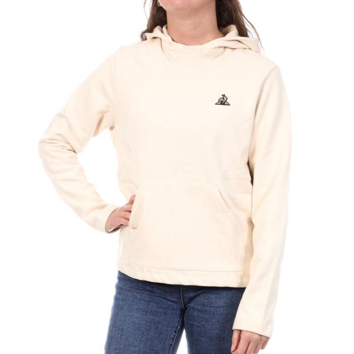 Sweat à Capuche Écru Femme Le Coq Sportif Hoody N°8 Sweat à Capuche Écru Femme Le Coq Sportif Hoody N°8