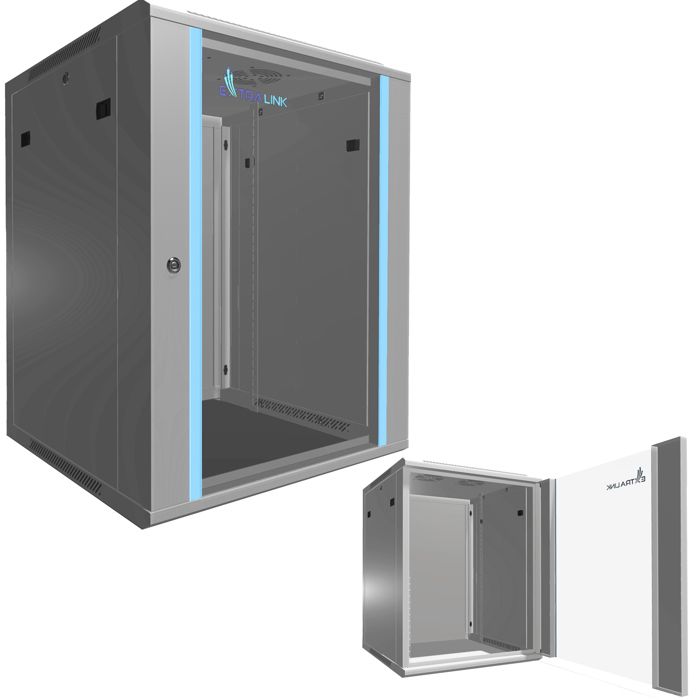 Armoire Rack Murale Extralink 15U 600 × 600 mm Grise – Baie de Brassage ...