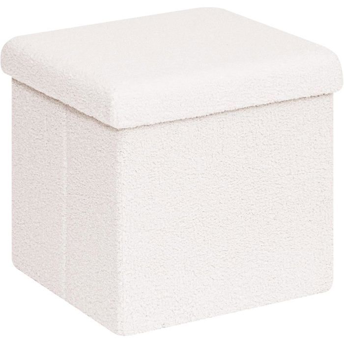 Pouf Cube De Rangement Pliable En Tissu Bouclé Tabouret Rembourré Repose-Pieds Et Coffre Pour Salon Chambre Et Couloir 38X38[CA99]