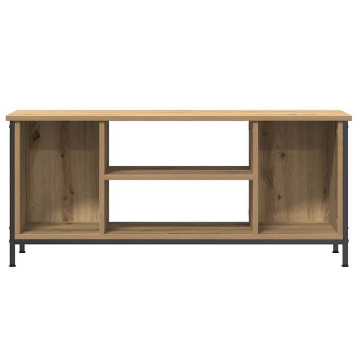 Meuble TV Chêne artisanal Bois reconstitué Métal 102 x 35 x 45 cm_2 ans garantie_48214