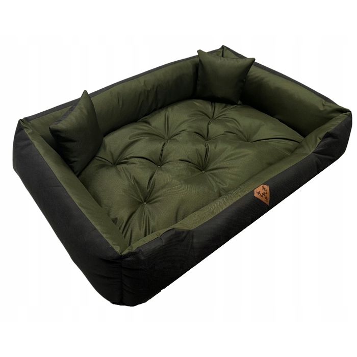 Canapé pour chien Dogs4life 75x65 cm noir-vert imperméable résistant Coussin anti-allergique lavable