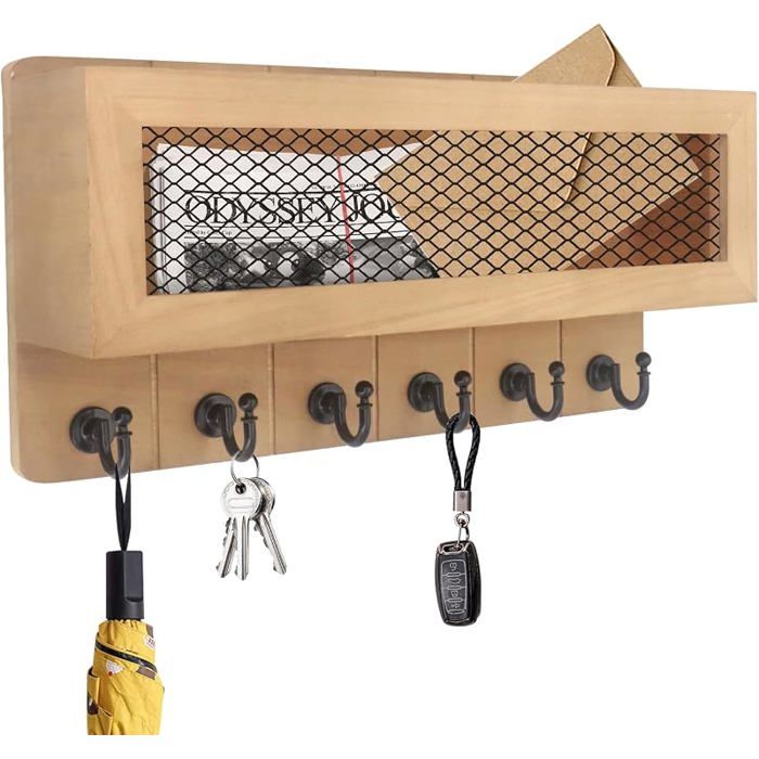 Porte clés mural en bois pour mur courrier et porte clés décoratif crochets muraux pour clés support de rangement ARMOIRE A CLE