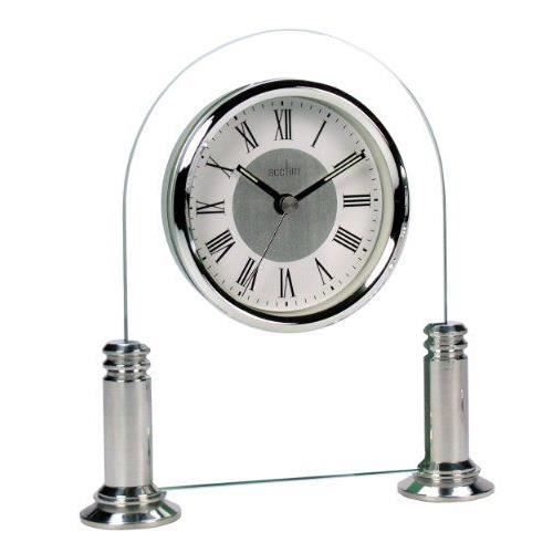 Horloge Cheminée Acctim Bewdley - Style Vintage Blanc/Argent Avec Cadran Métal | Pile AA Non Incluse