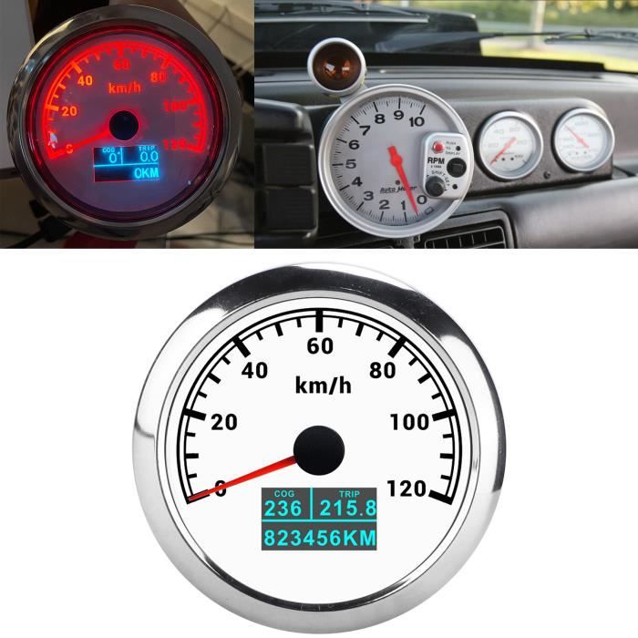 Tachymètre Numérique 85mm 8000 Tr/min LED Rouge - Étanche Bateau Voiture 12V 24V