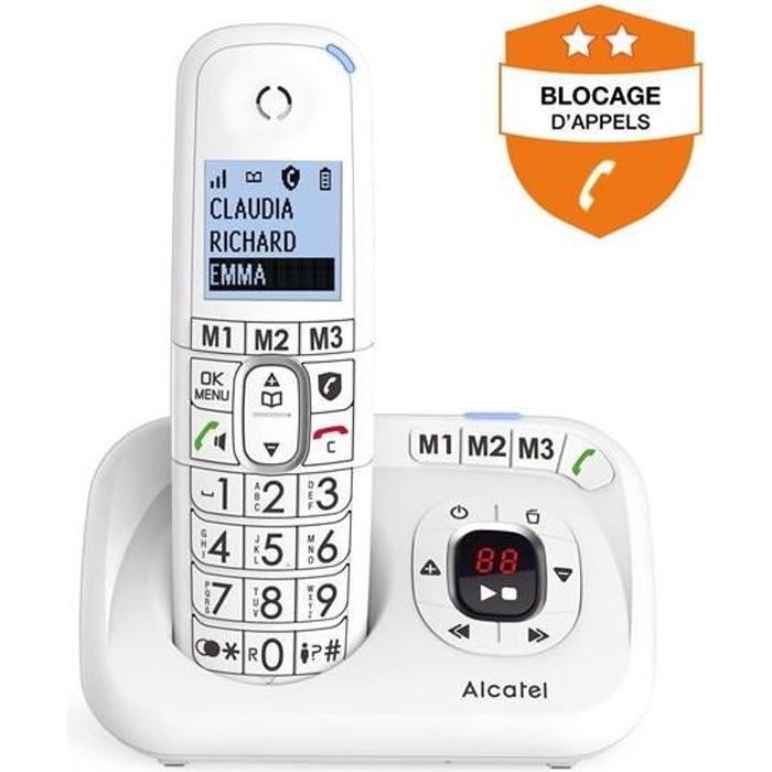 Téléphone fixe sans fil avec répondeur Alcatel XL785 Blanc