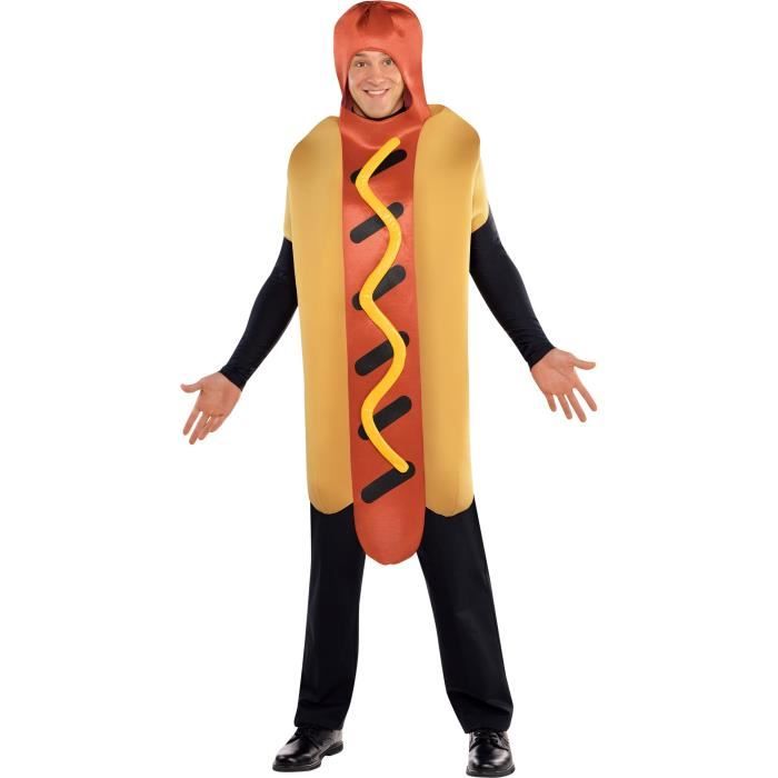 Déguisement Hot Dog AMSCAN - Taille unique - Couleurs Beige, marron et noir