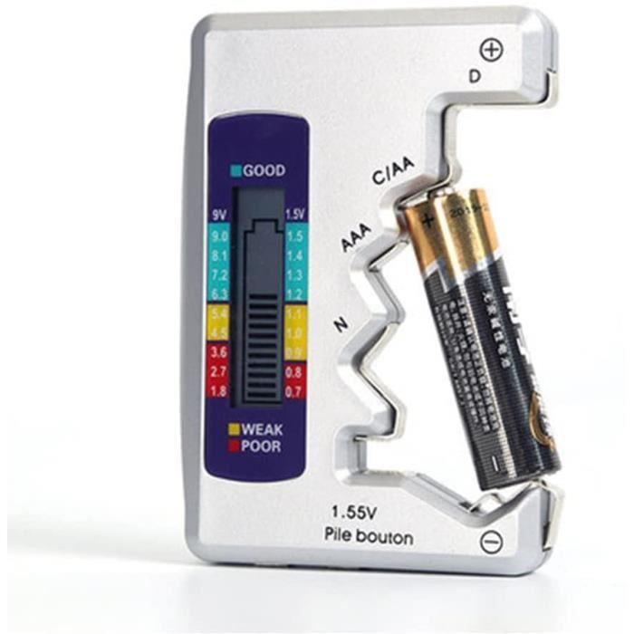 Testeur De Piles Universel - Pour Piles AA, AAA, C, D, 9V Et Piles Bouton - Simple D'utilisation - Marque Générique