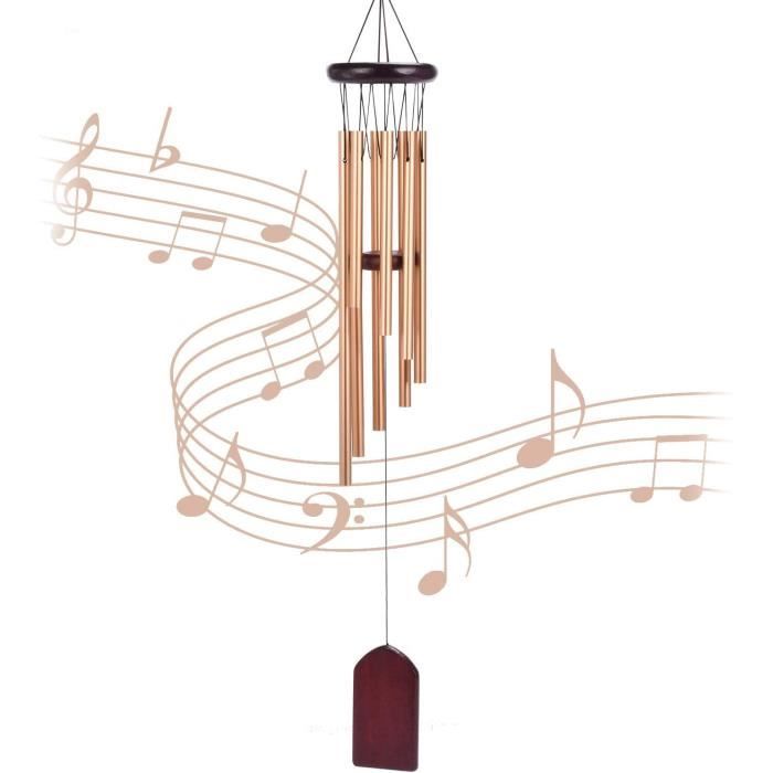 Décoration Jardin Musicale Carillon à Vent Hianjoo - 4 Tubes Aluminium, 30.5 Cm, Décoration Jardin Carillon Jardin 30.5cm