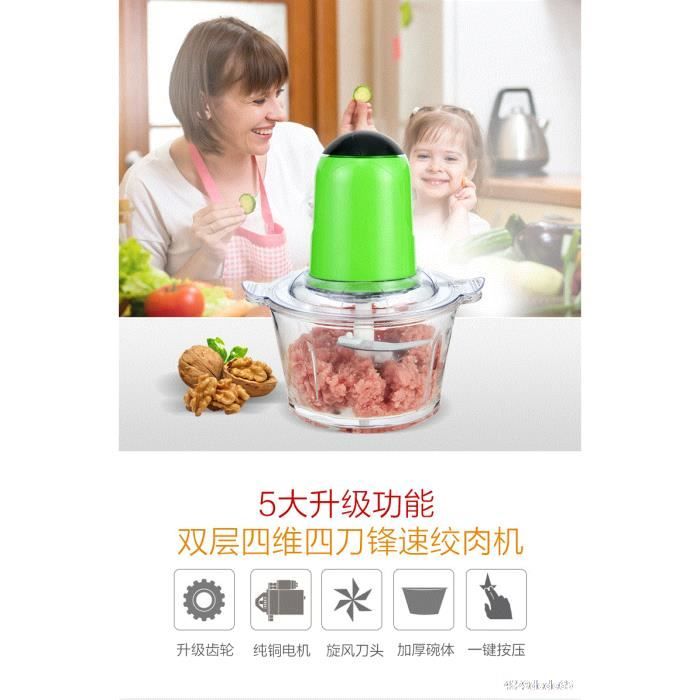 Hachoir Electrique A Viande 4 Lames Mixeur Mini Hachoir Pour Bebe Aliments Mixeur Blender Saucisse Machine A Couper Oignon Noix Cdiscount Electromenager