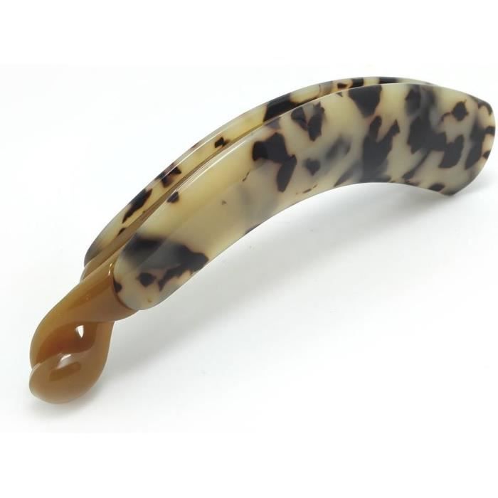 Pince à cheveux large – Léopard Marron