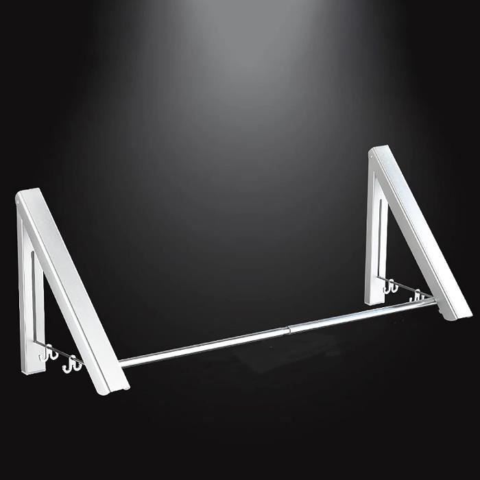 Tbest Cintre Rétractable Cintre Pliant En Aluminium Pour Espace Mural