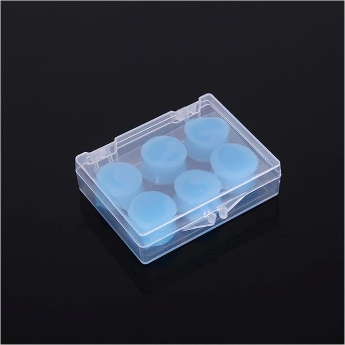 12 Bouchons D'oreille En Silicone Souple - Pour Dormir, Piscine, Avion - Lot De 6 Bleus Et 6 Blancs - Adultes Et Enfants