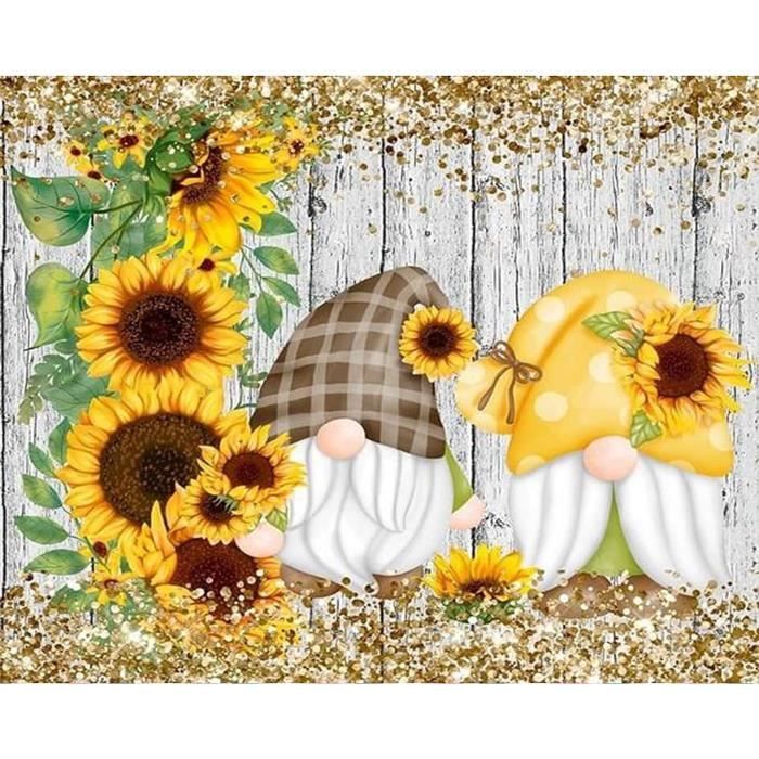 Kit Peinture Diamant 5D Gnomes 30x40cm - Broderie Diamant DIY Pour Décoration Maison Et Bureau