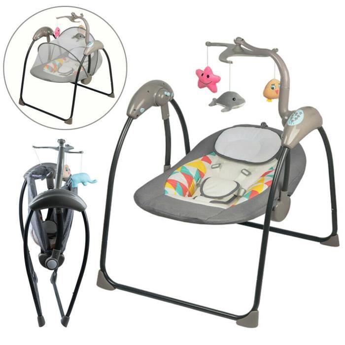 Balancelle Vibrant Et Musical Transat Bebe Electrique 5 Vitesses 5 Points Harnais Avec 3 Jouets Moustiquaire Achat Vente Transat Cdiscount