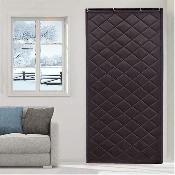 Rideau Porte Isolant YSUEFIJO 90x210cm - Anti-froid, Anti-bruit, Imperméable - Avec œillets Et Ruban Adhésif